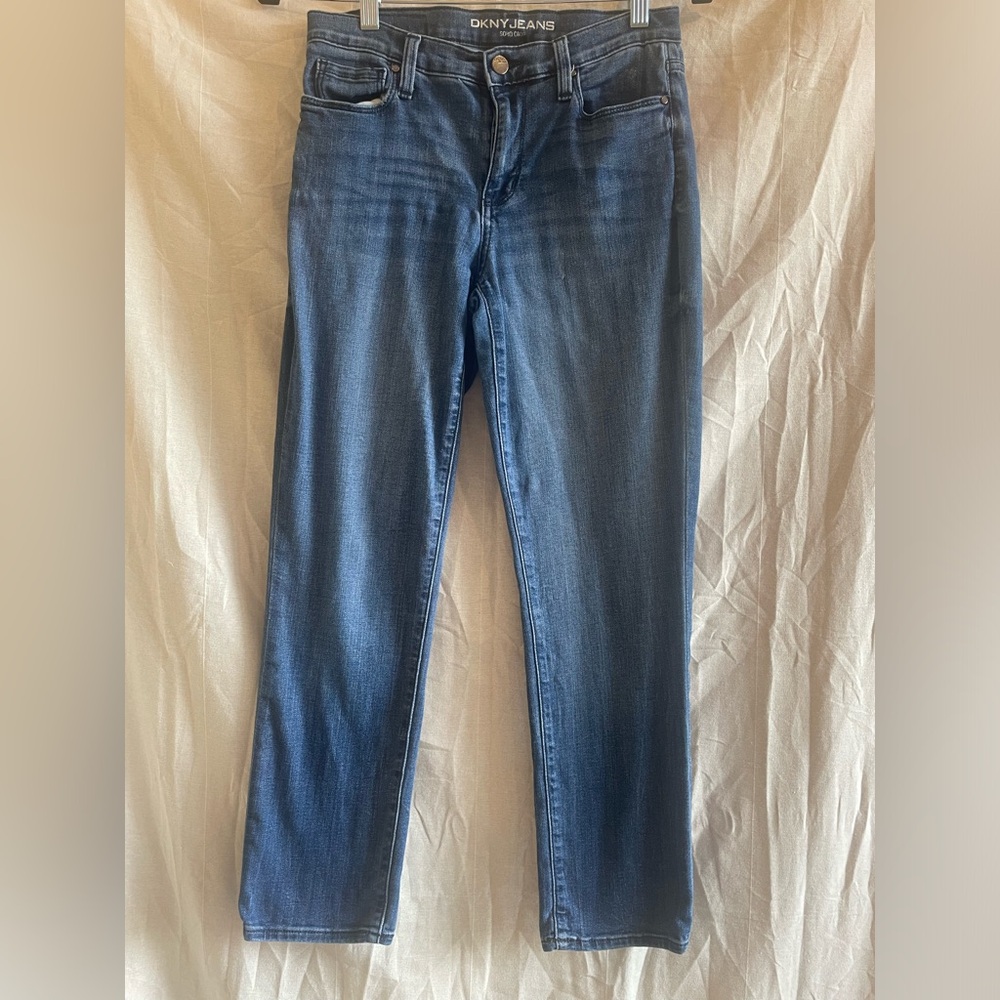 DKNY Womens Jeans Size‎ 4 Blue Soho Skinny Crop Med Rise 8.5" Denim Lightweight